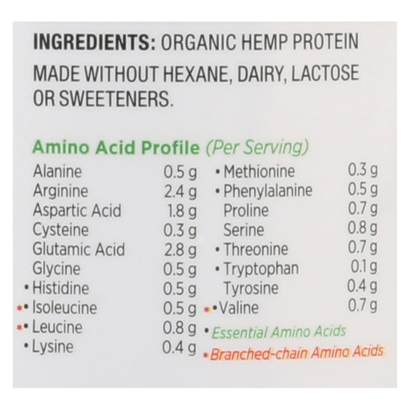 Proteína de cáñamo orgánica en polvo Nutiva, 16 oz