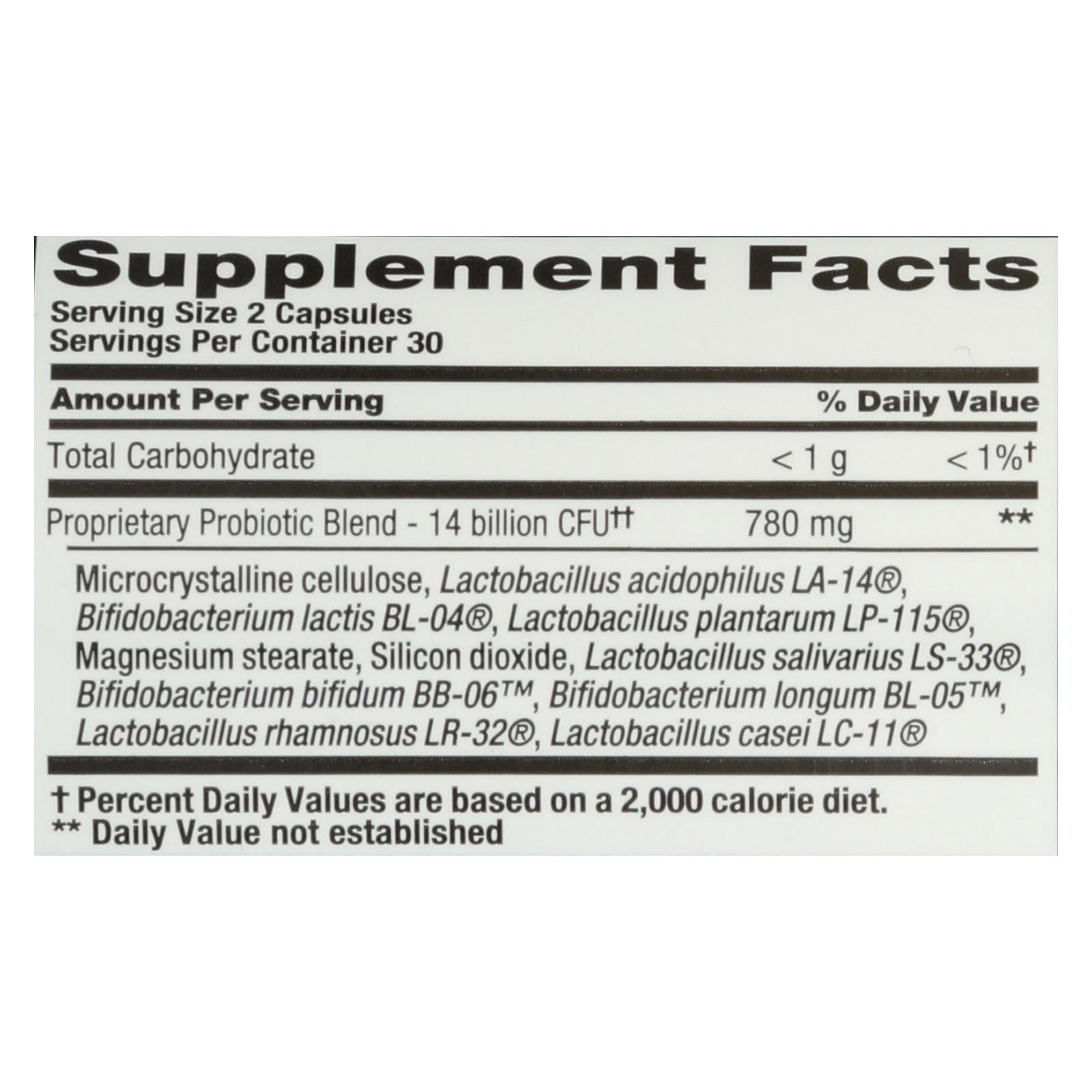 Probiótico PB8 Acidophilus de por vida de Nutrition Now - 500 mg, 60 cápsulas vegetarianas