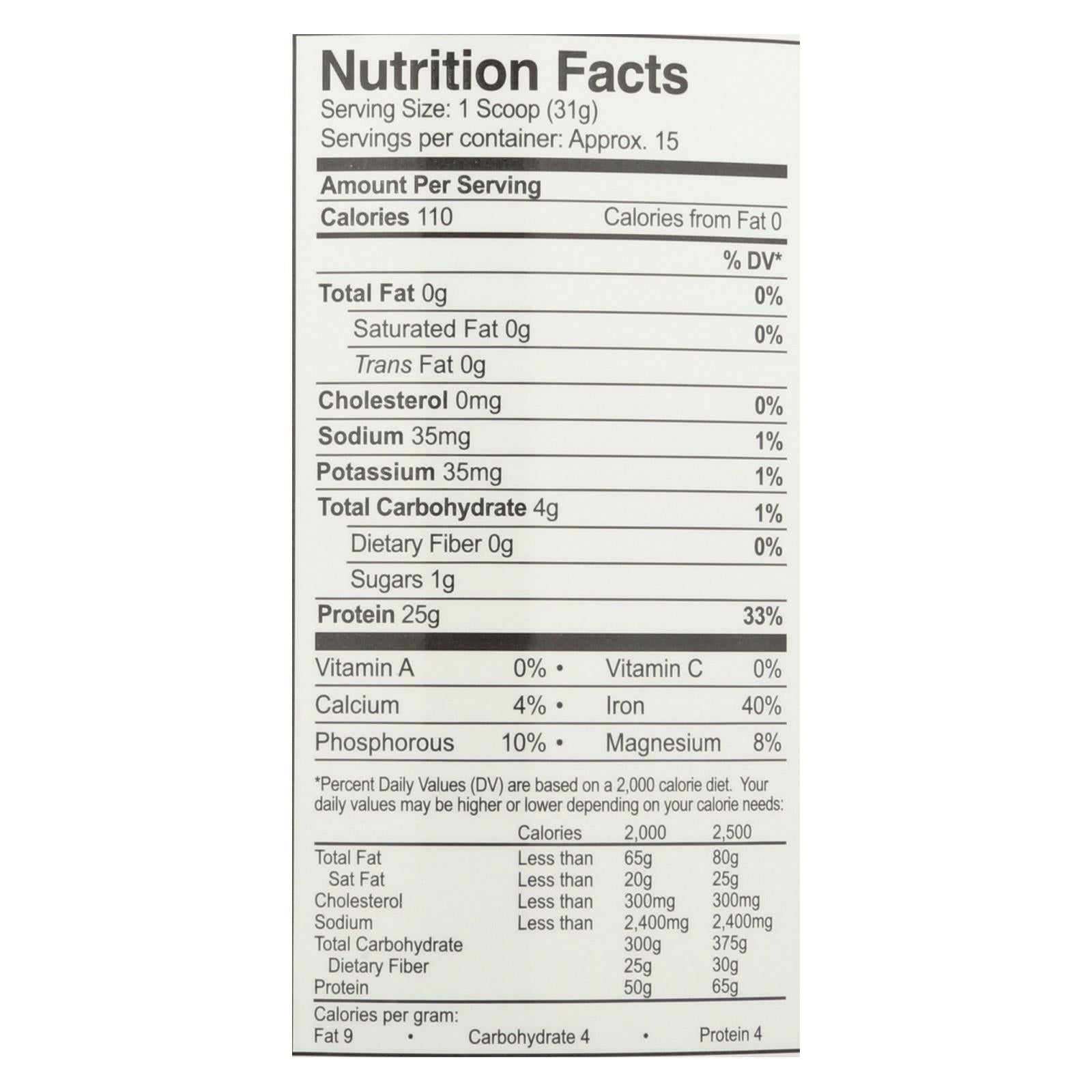 Proteína de arroz crudo orgánico Growing Naturals - Vainilla - 16.4 oz 