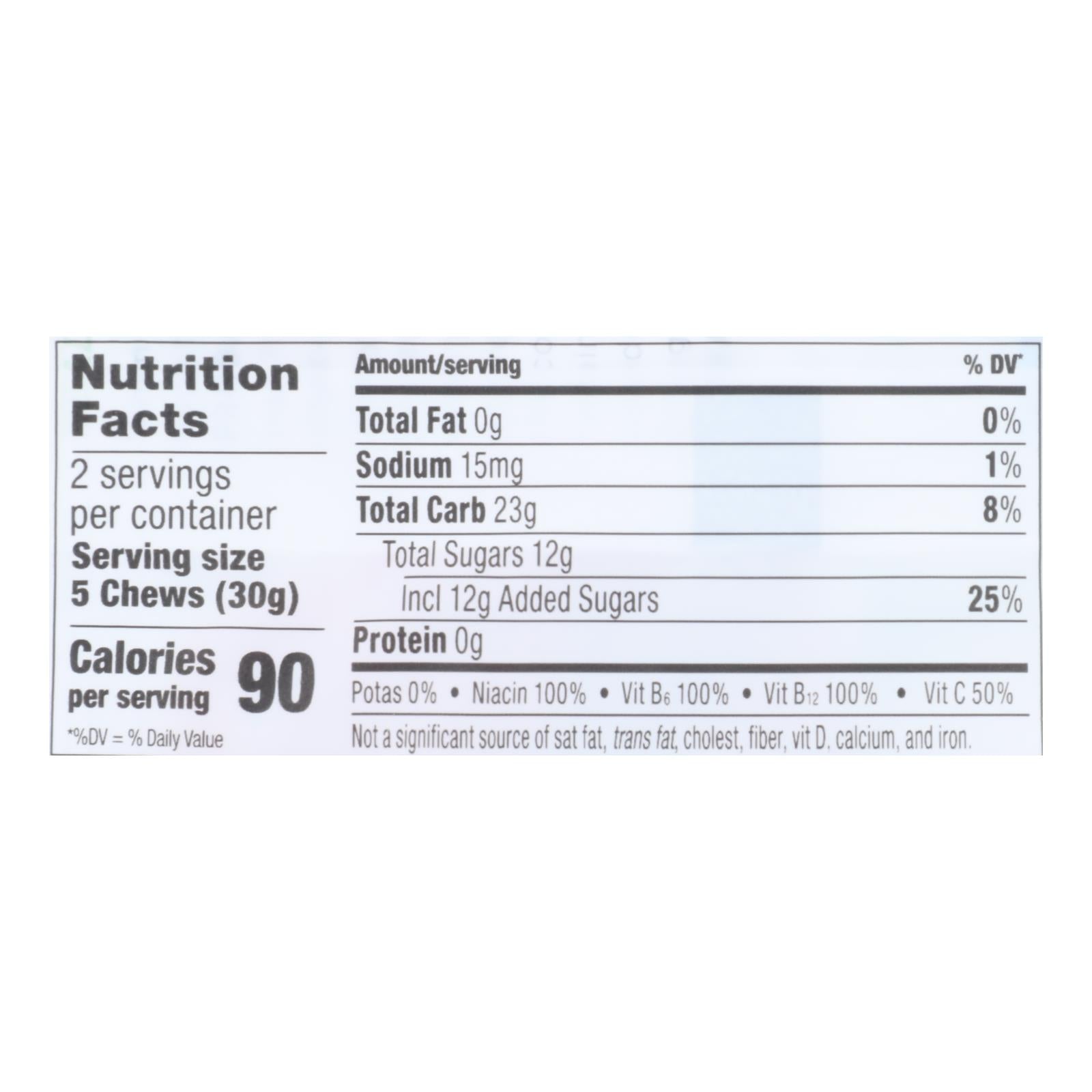 Masticables energéticos Pro Bar Bolt - Frambuesa orgánica - 59 g (caja de 12)