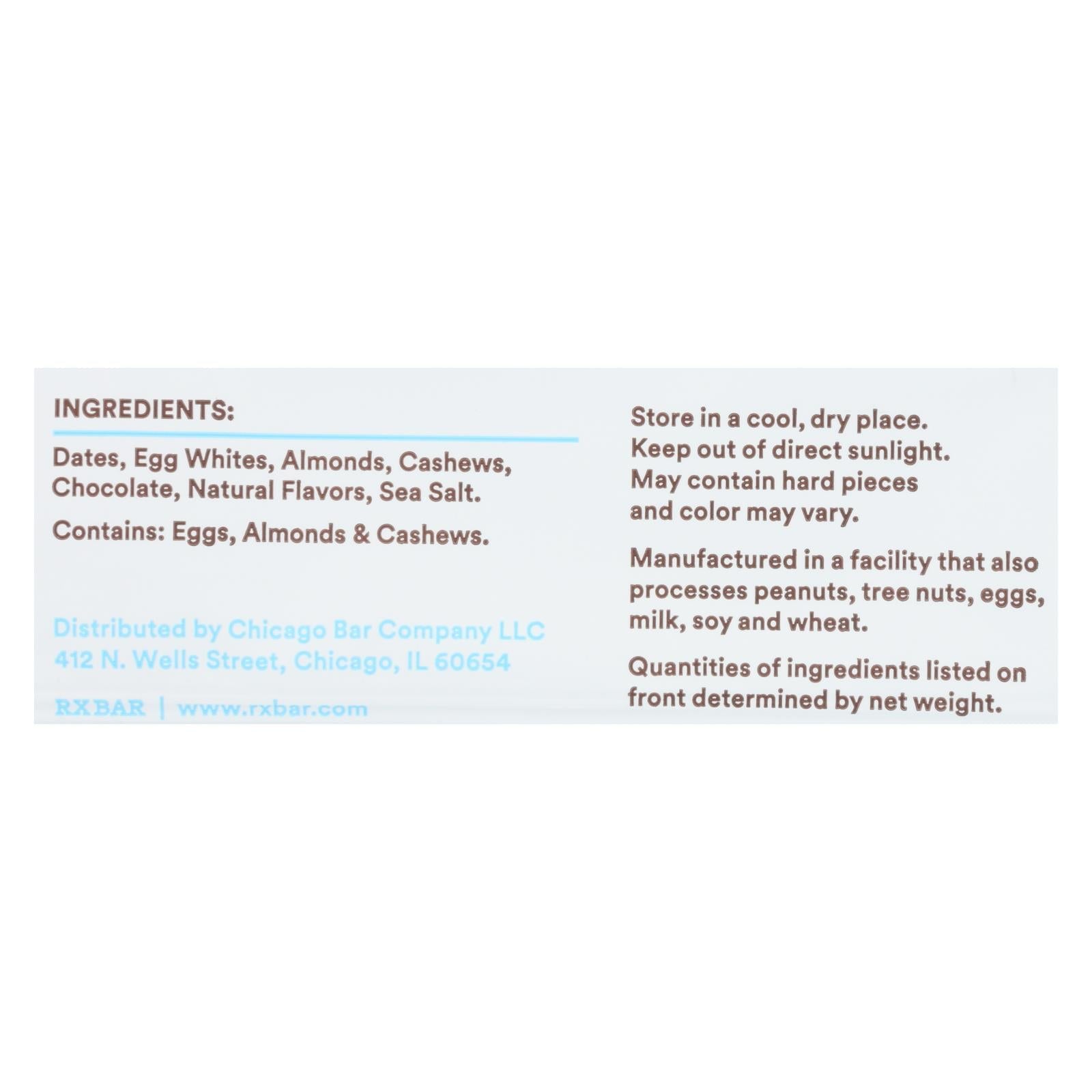 Rxbar - Barra de proteína - Chips de chocolate - Caja de 12 - 1.83 oz.