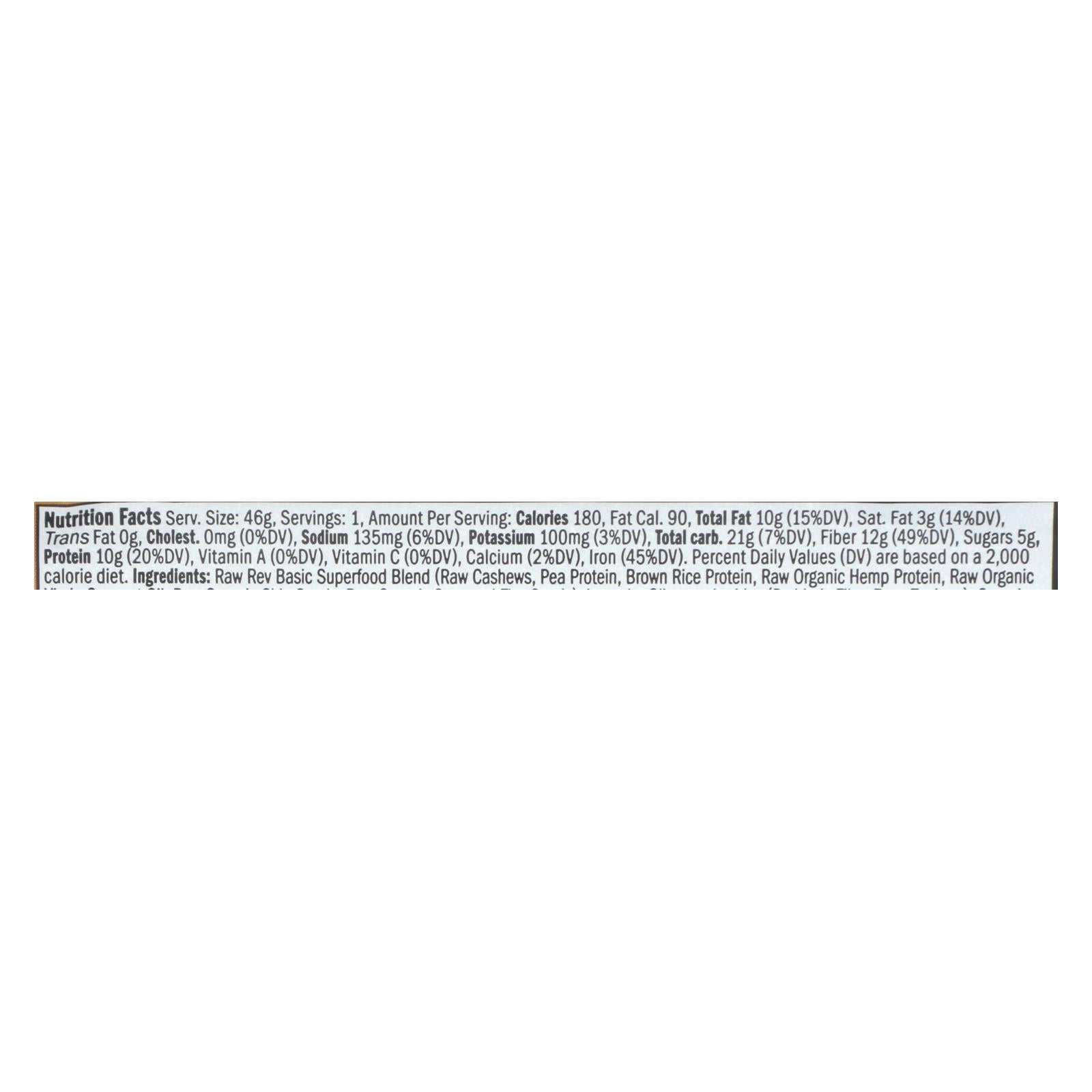 Raw Revolution Organic Living Superfood Bar - Case Of 12 - 1.6 Oz