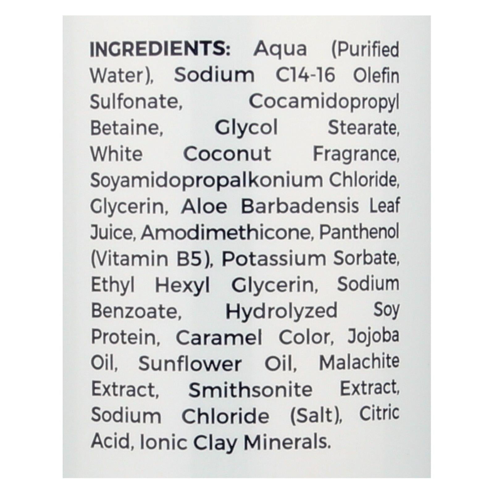 Champú Adama Minerals de Zion Health, 16 onzas líquidas, coco blanco