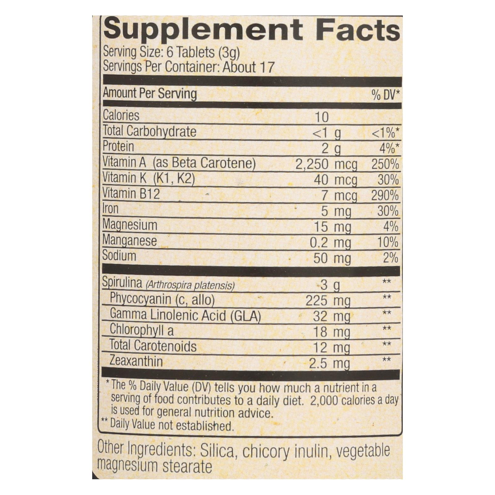 Espirulina hawaiana pura Nutrex Hawaii - 500 mg, 100 comprimidos