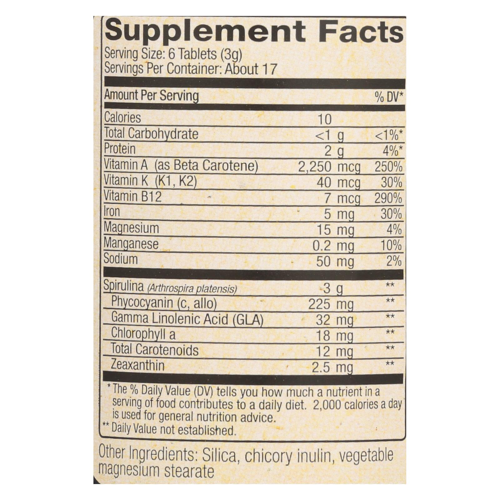 Espirulina hawaiana pura Nutrex Hawaii - 500 mg, 100 comprimidos