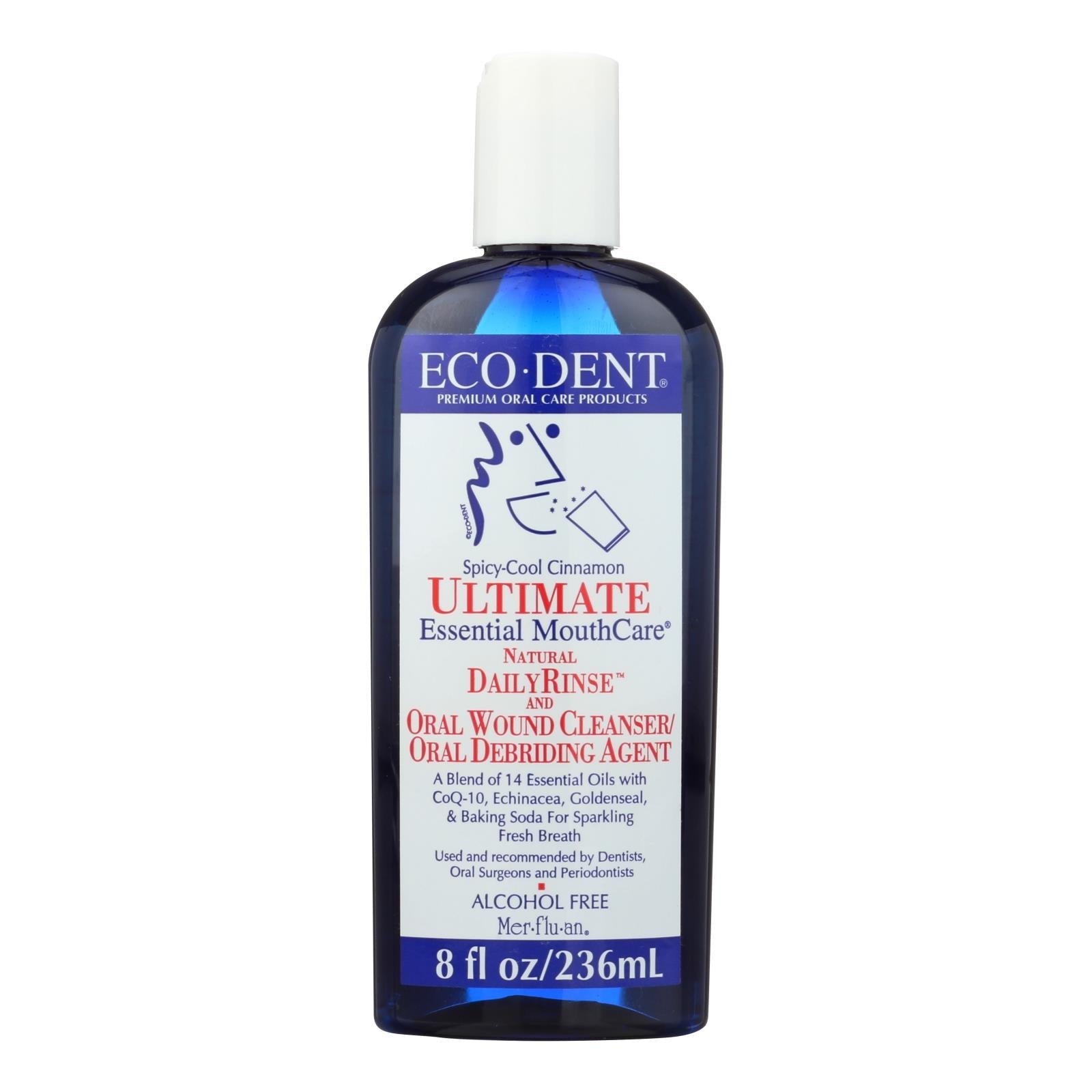 Enjuague bucal Eco-Dent Dailyrinse - Explosión de canela - 8 onzas líquidas