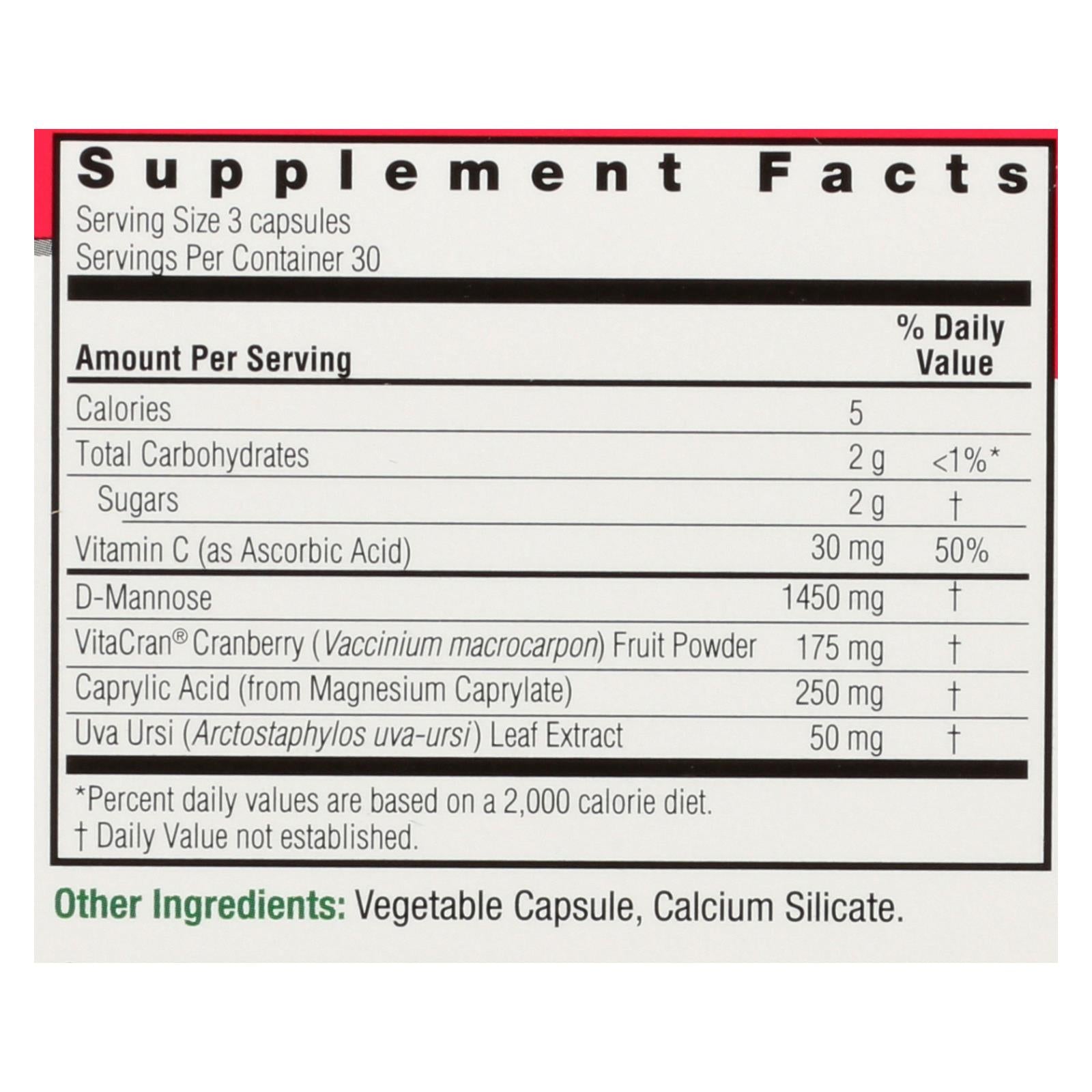 Suplemento dietético Nature's Answer UT - 90 cápsulas vegetarianas