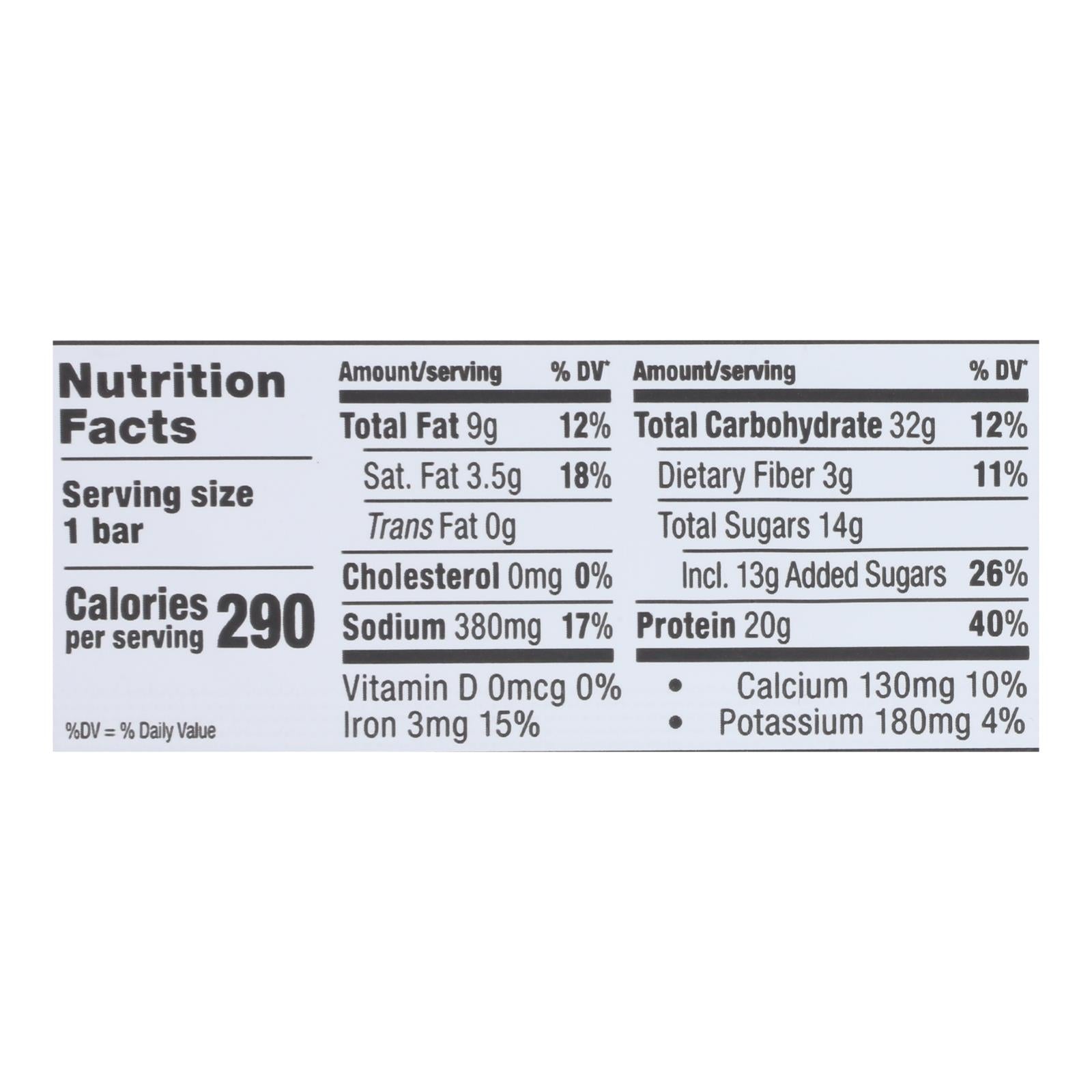 Barra de mantequilla de maní con núcleo de chocolate Probar, 12 x 2.46 oz