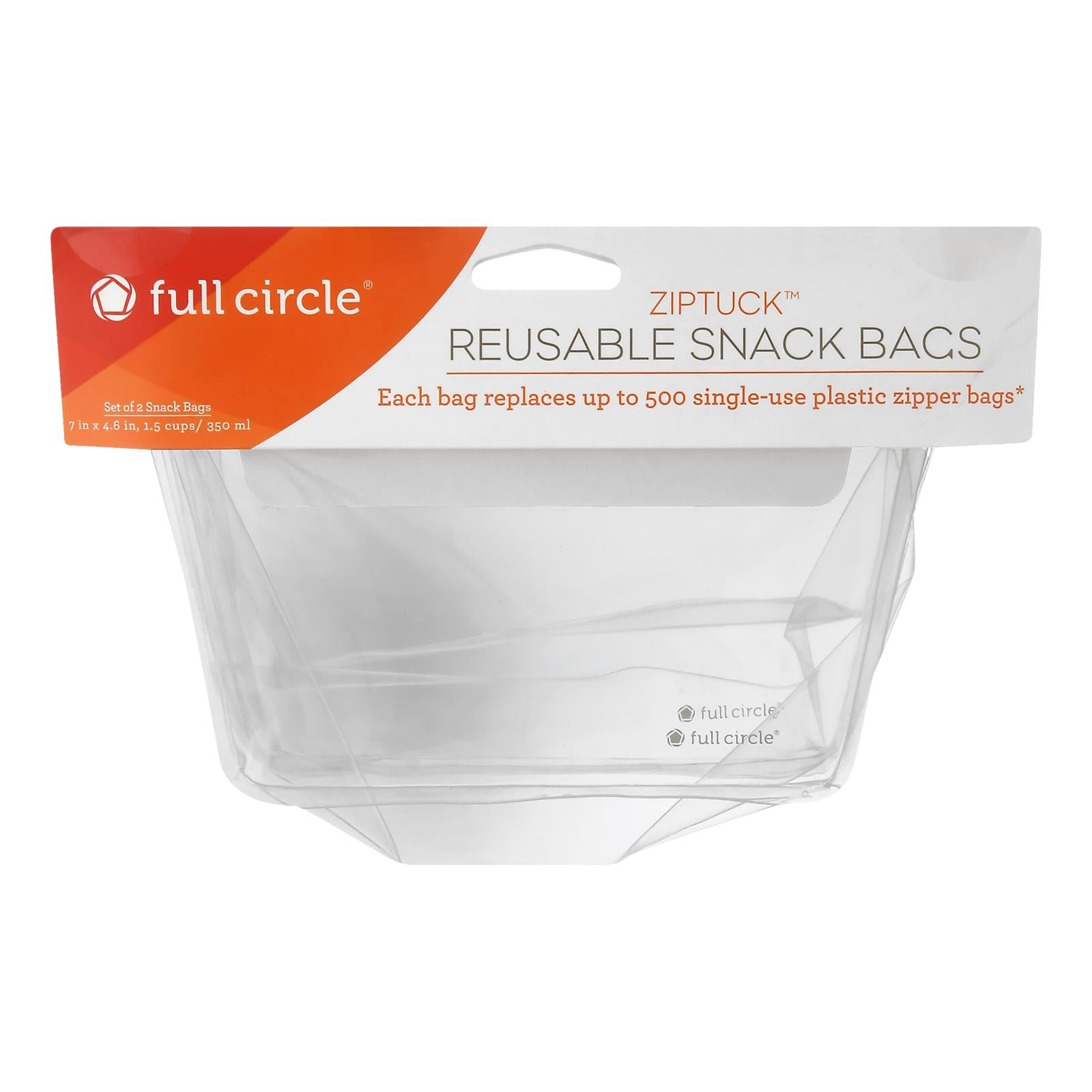 Full Circle Home Ziptuck Reusable Snack Bags - Case of 6