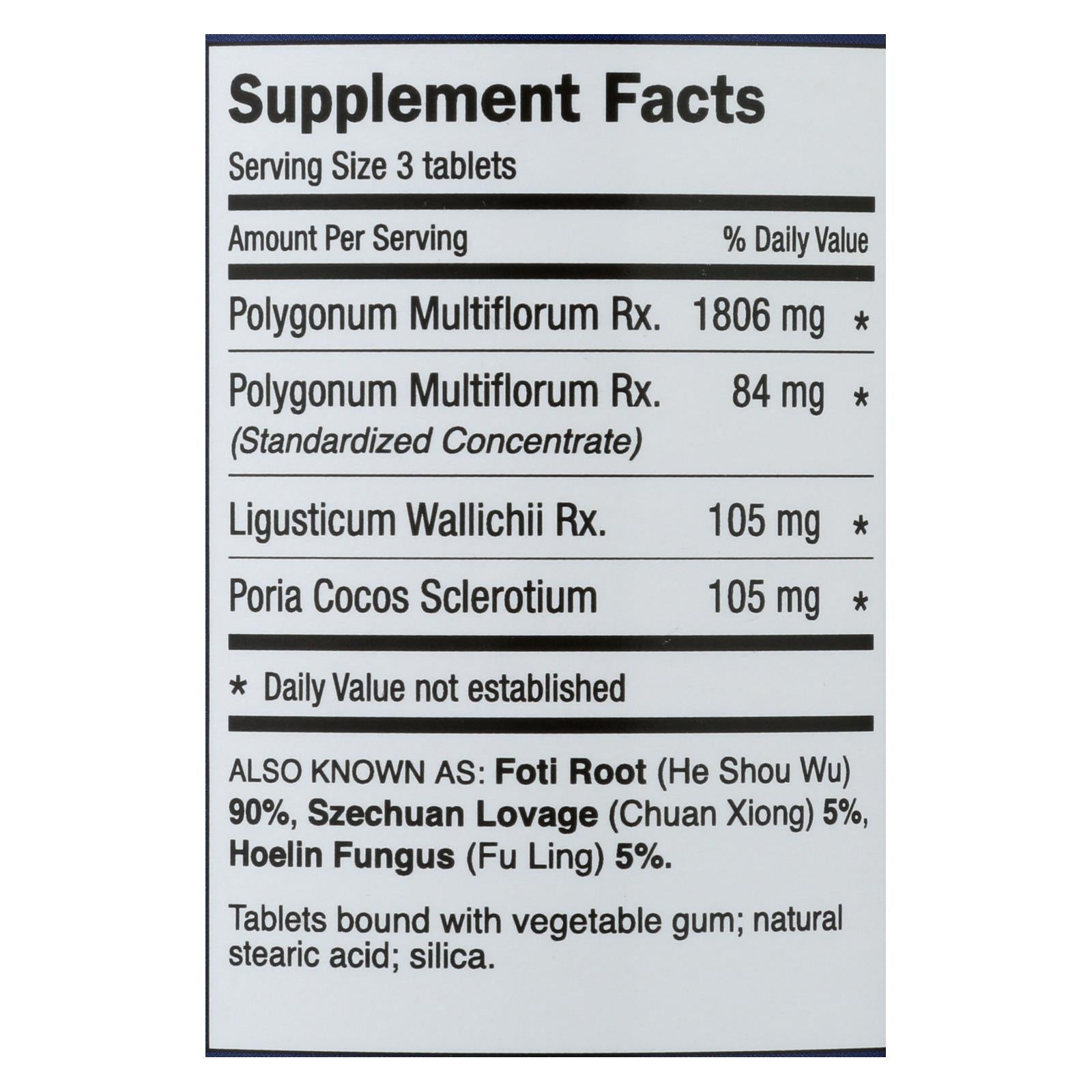 Fórmula capilar juvenil Shou Wu del Dr. Shen (200 comprimidos - 700 mg)