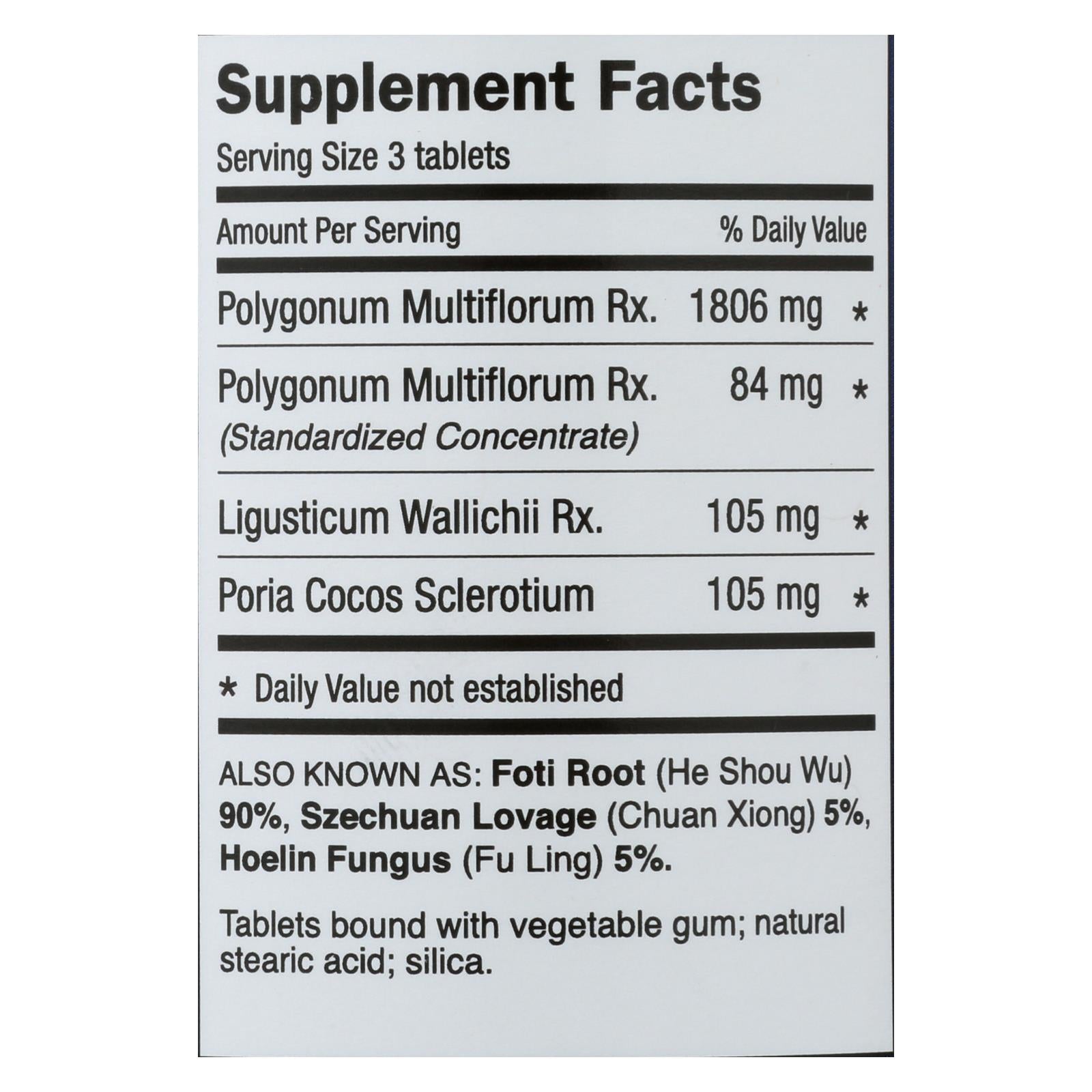 Fórmula capilar juvenil Shou Wu del Dr. Shen (200 comprimidos - 700 mg)