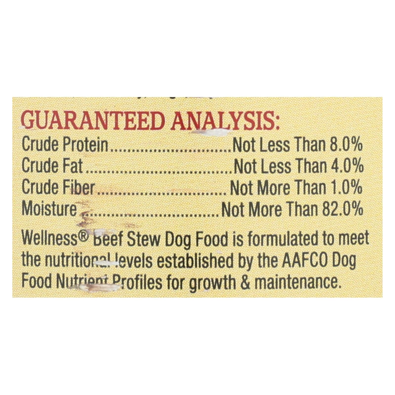 Alimento para perros Wellness Pet Products - Carne de res con zanahoria y papa (paquete de 12) - 12.5 oz.