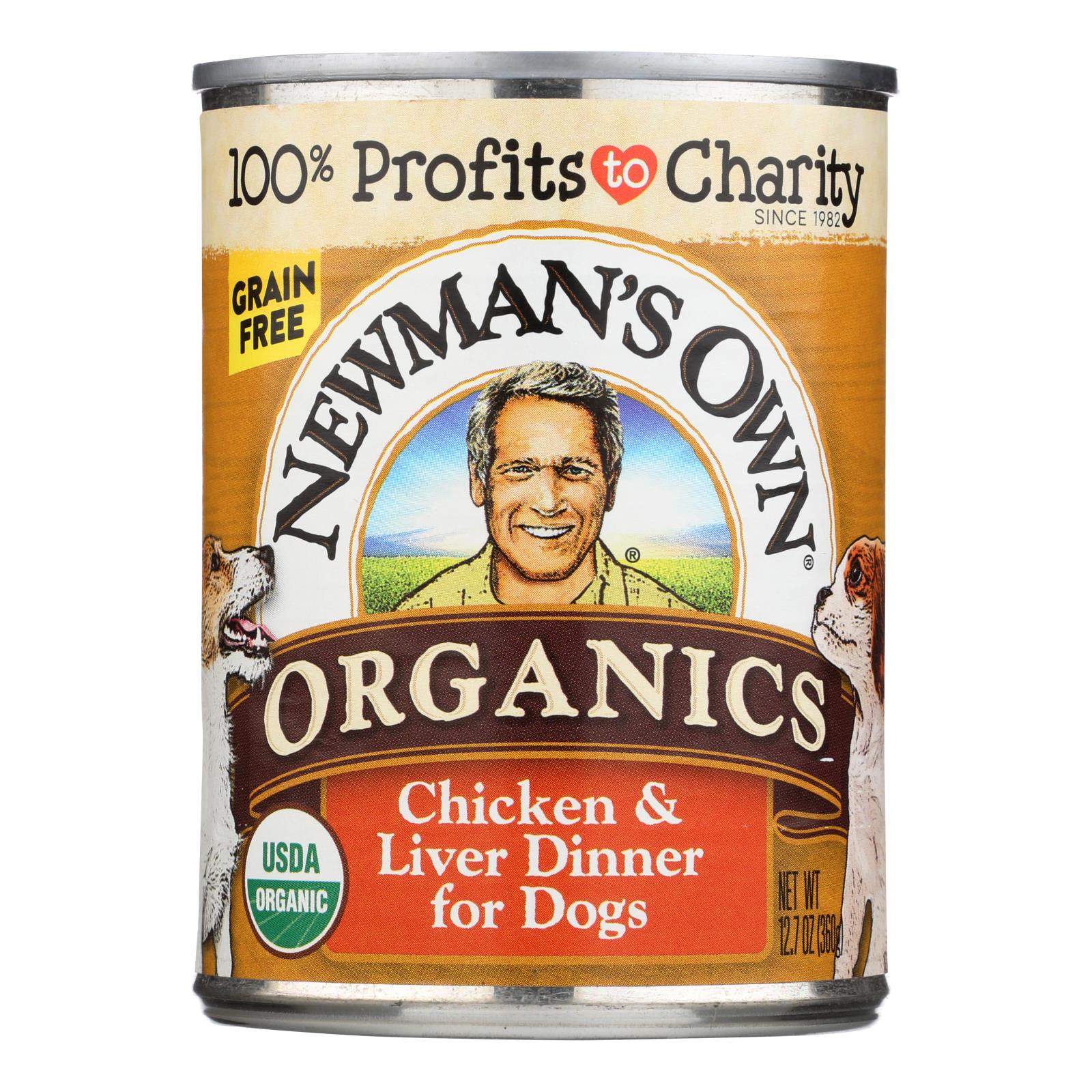 Alimento orgánico para perros Newman's Own con pollo e hígado - 355 g (paquete de 12) 