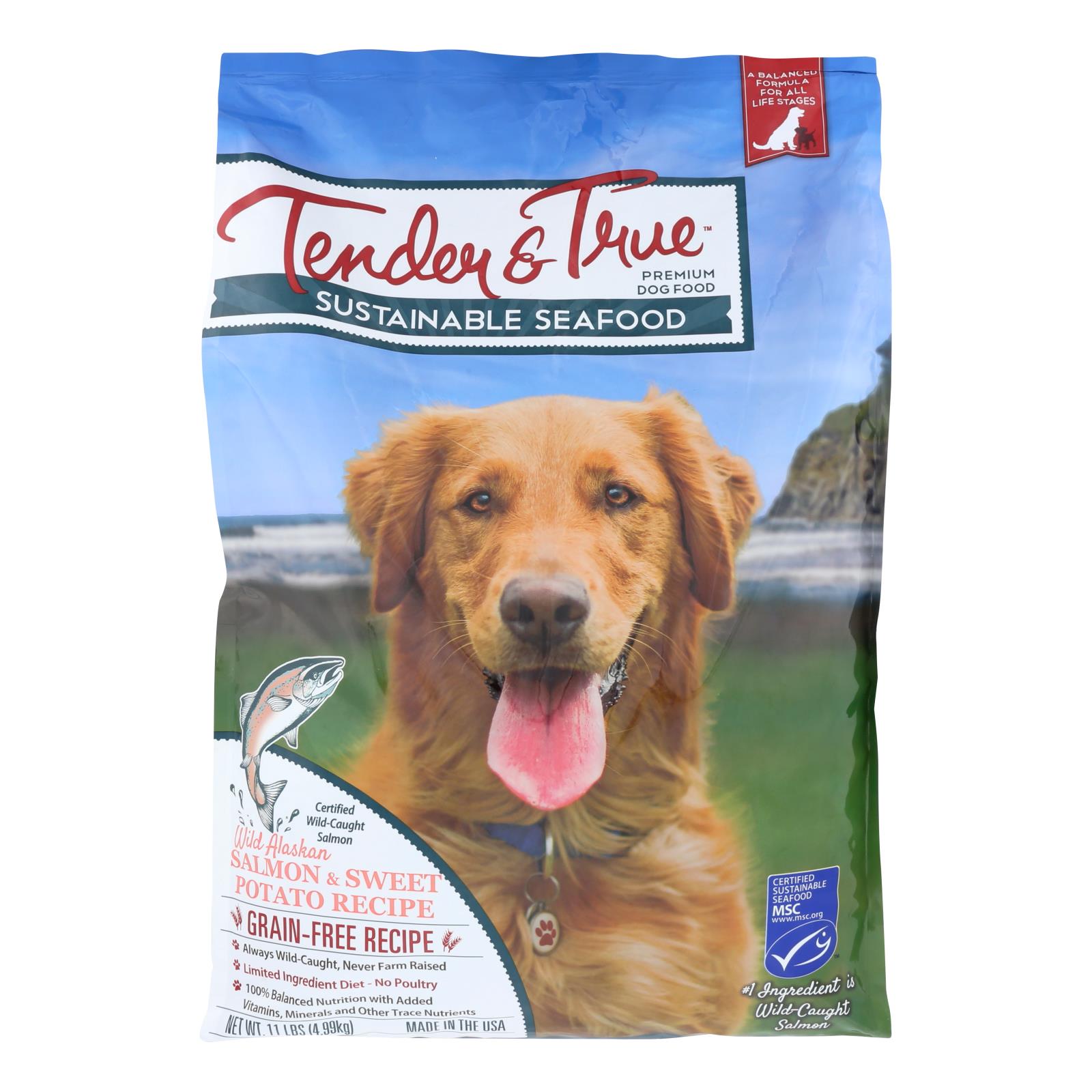 Alimento tierno y auténtico para perros con salmón, batata y superalimentos, 11 lb
