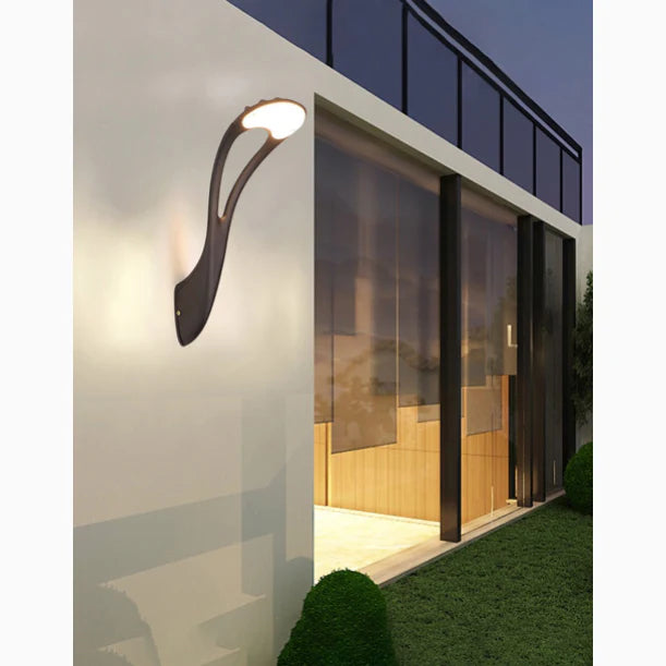 Lámpara de pared LED impermeable para exteriores, creativa, de color negro, para balcón, patio y porche