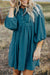 3/4 Sleeve Button-Front Mini Dress