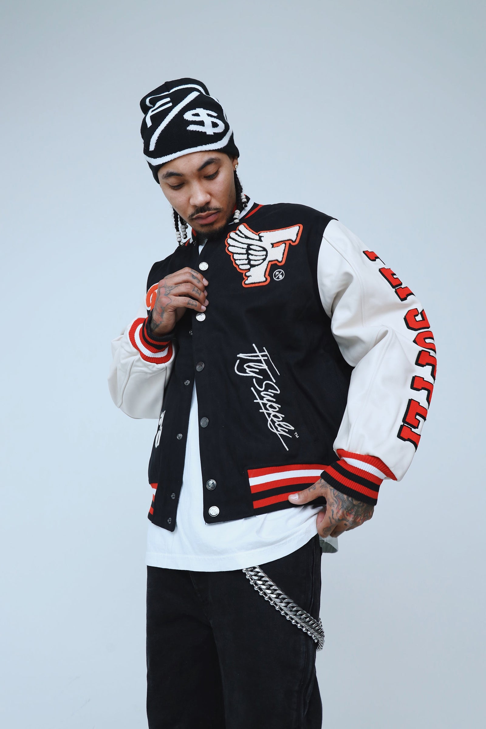 FS Family Over Money Y2K Knit Beanie (Black)
