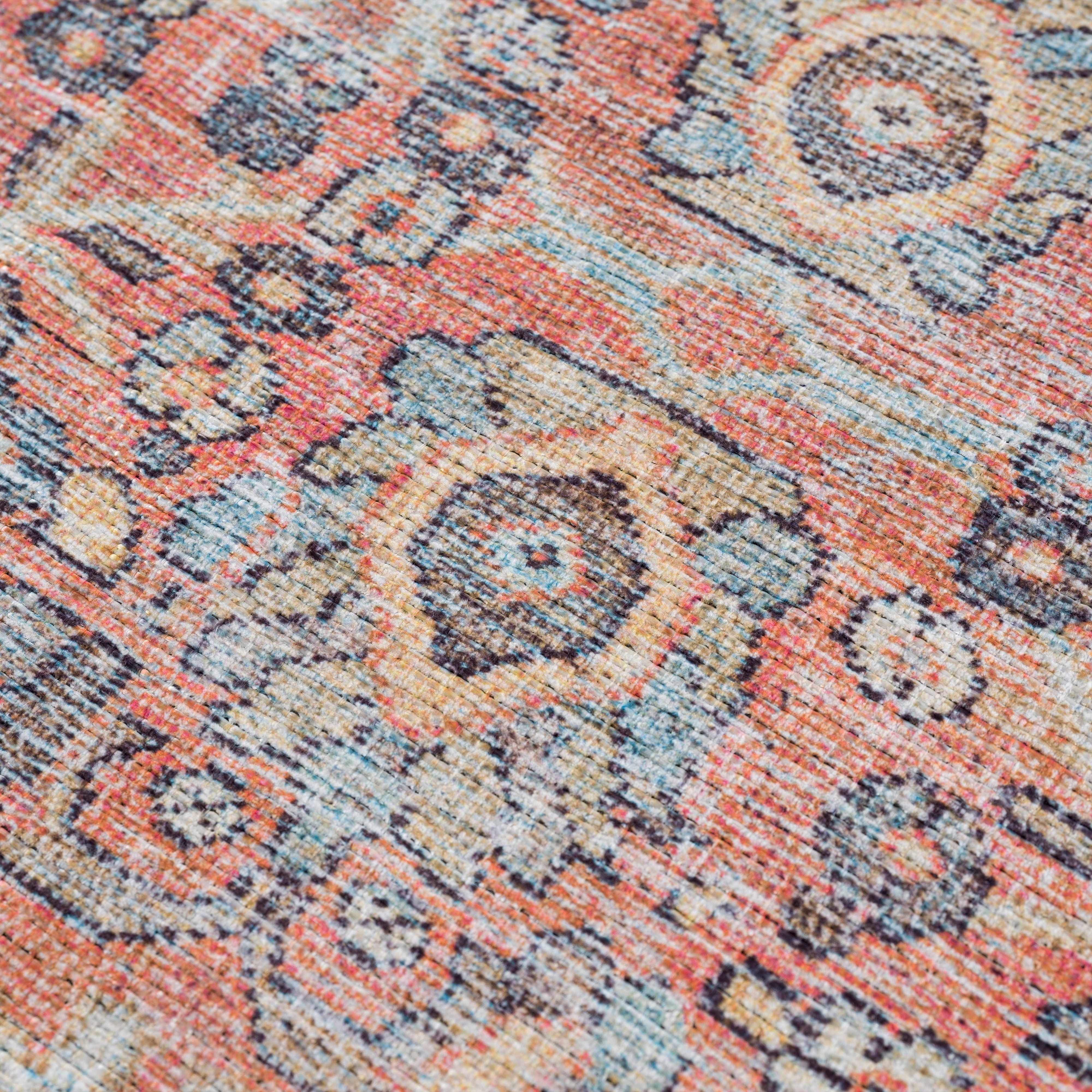 Alfombra lavable Urpi en rosa y azul - Oferta