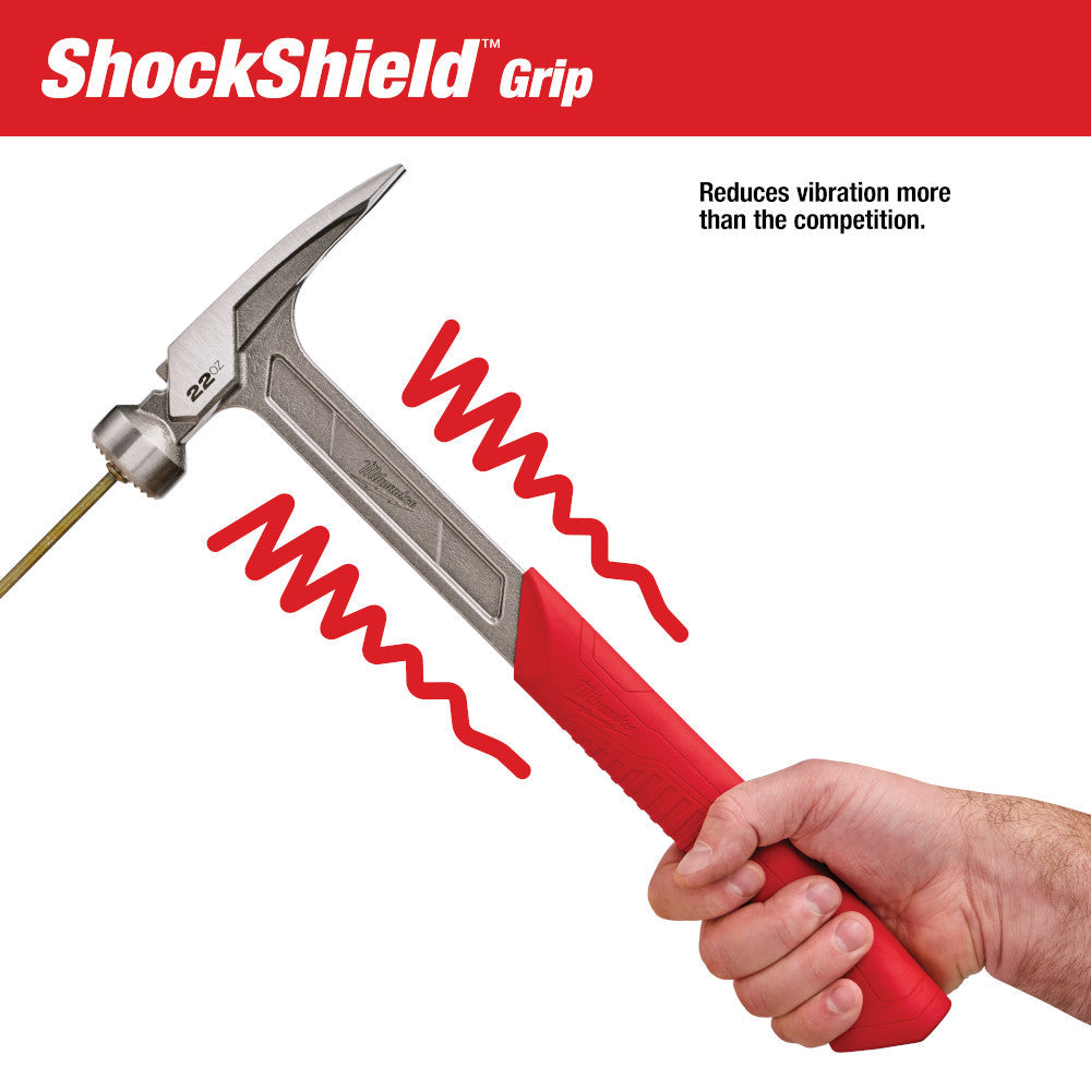 Martillo de carpintero de cara fresada Milwaukee 48-22-9022 de 22 oz