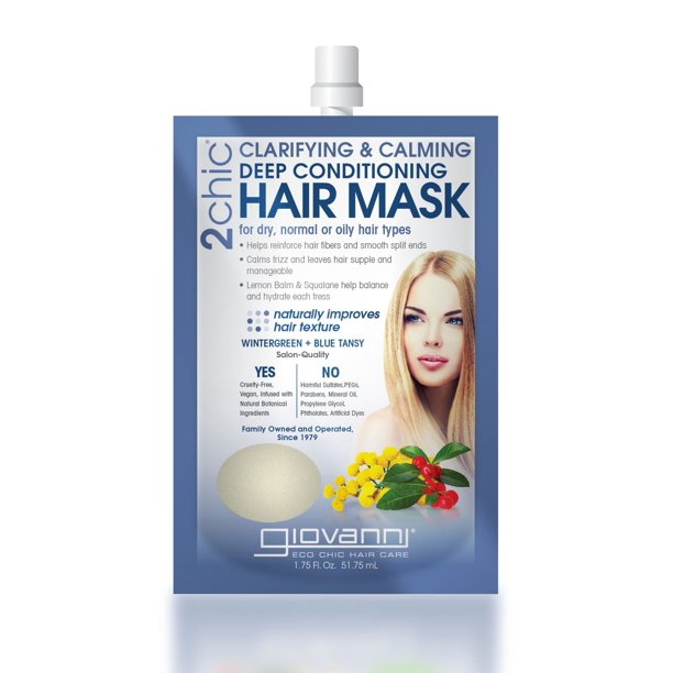 Acondicionador y mascarilla capilar Giovanni Hair Care Products Clary/Calm (paquete de 12) 50 ml