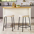 Taburete de bar Mutt Simple con asiento tapizado, juego de 2