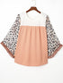 Statement Plus Size Top with Leopard Sleeves