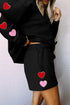 Ultra Soft Waffle Knit Lounge Set with Heart Details