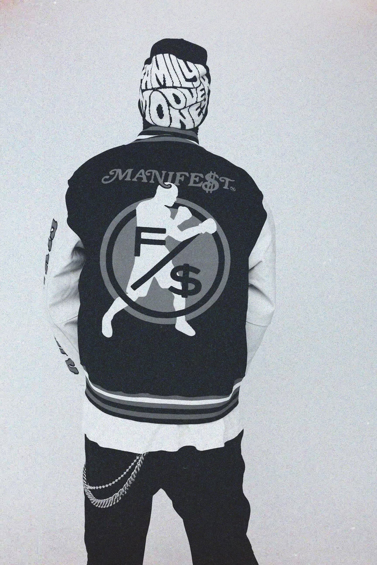 FS Family Over Money Y2K Knit Beanie (Black)