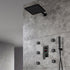 Duchas de lluvia negras mate de 12 o 16 pulgadas con válvula de pantalla digital antiescaldaduras de 3 vías, moldura y 6 chorros corporales