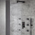 Duchas de lluvia negras mate de 12 o 16 pulgadas con válvula de pantalla digital antiescaldaduras de 3 vías, moldura y 6 chorros corporales