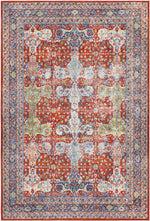 Palos Hills Traditional Bright Red Washable Area Rug
