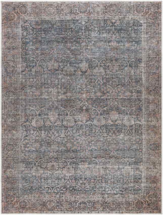 Lucile Traditional Charcoal Washable Area Rug