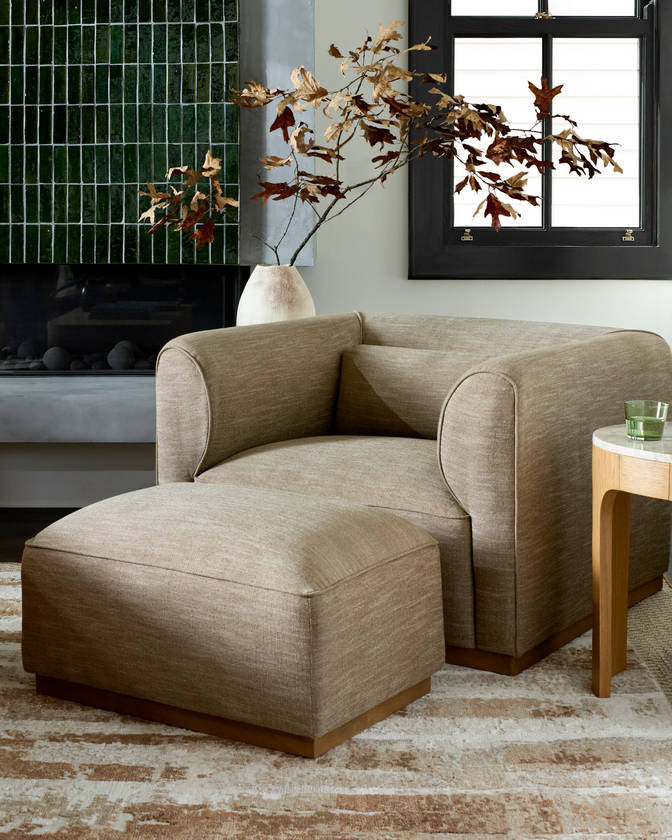 Haywood Beige Ottoman