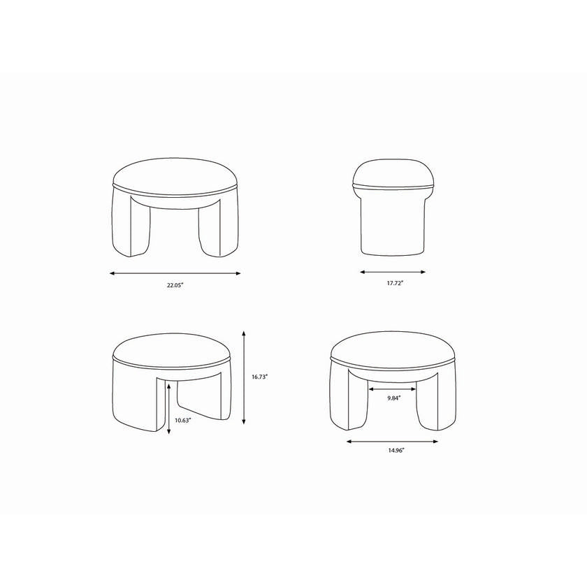 Ryo Beige Ottoman