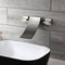 Grifo para lavabo de baño en cascada de níquel cepillado con desagüe emergente de latón y montaje en pared.