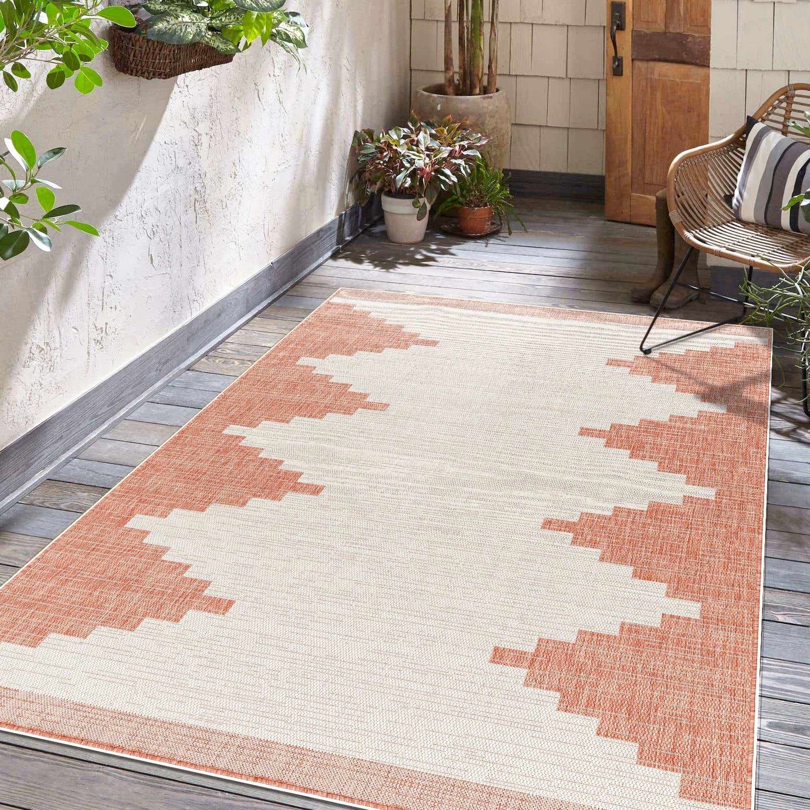 Alfombra Djugun Peach Fuzz para interior y exterior - Liquidación