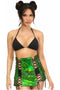 Green Holo Lace-Up Skirt