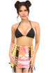 Yellow/Pink Holo Lace-Up Skirt