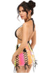 Yellow/Pink Holo Lace-Up Skirt