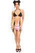 Yellow/Pink Holo Lace-Up Skirt