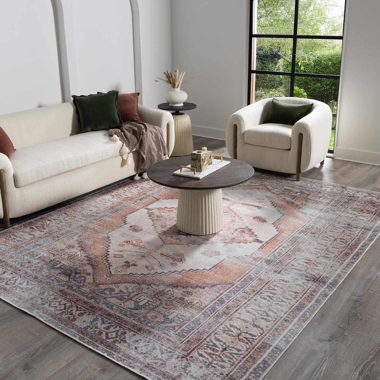 Alfombra lavable de pelo plano vintage Arncliffe
