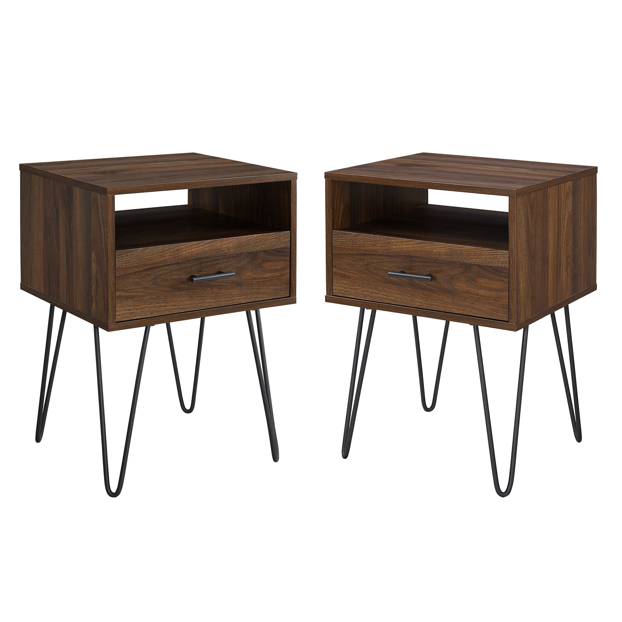 Mesita de noche o mesa auxiliar Croft, juego de 2