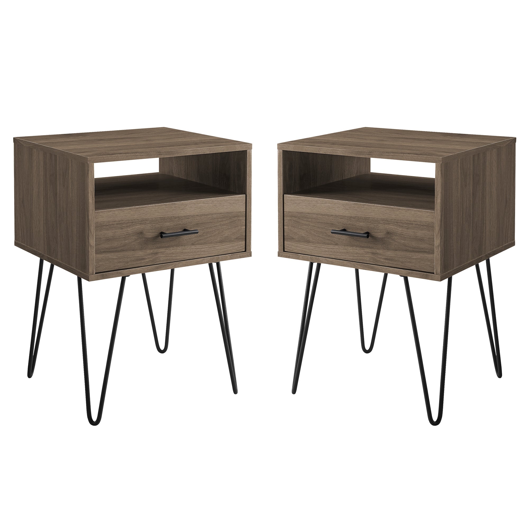 Mesita de noche o mesa auxiliar Croft, juego de 2
