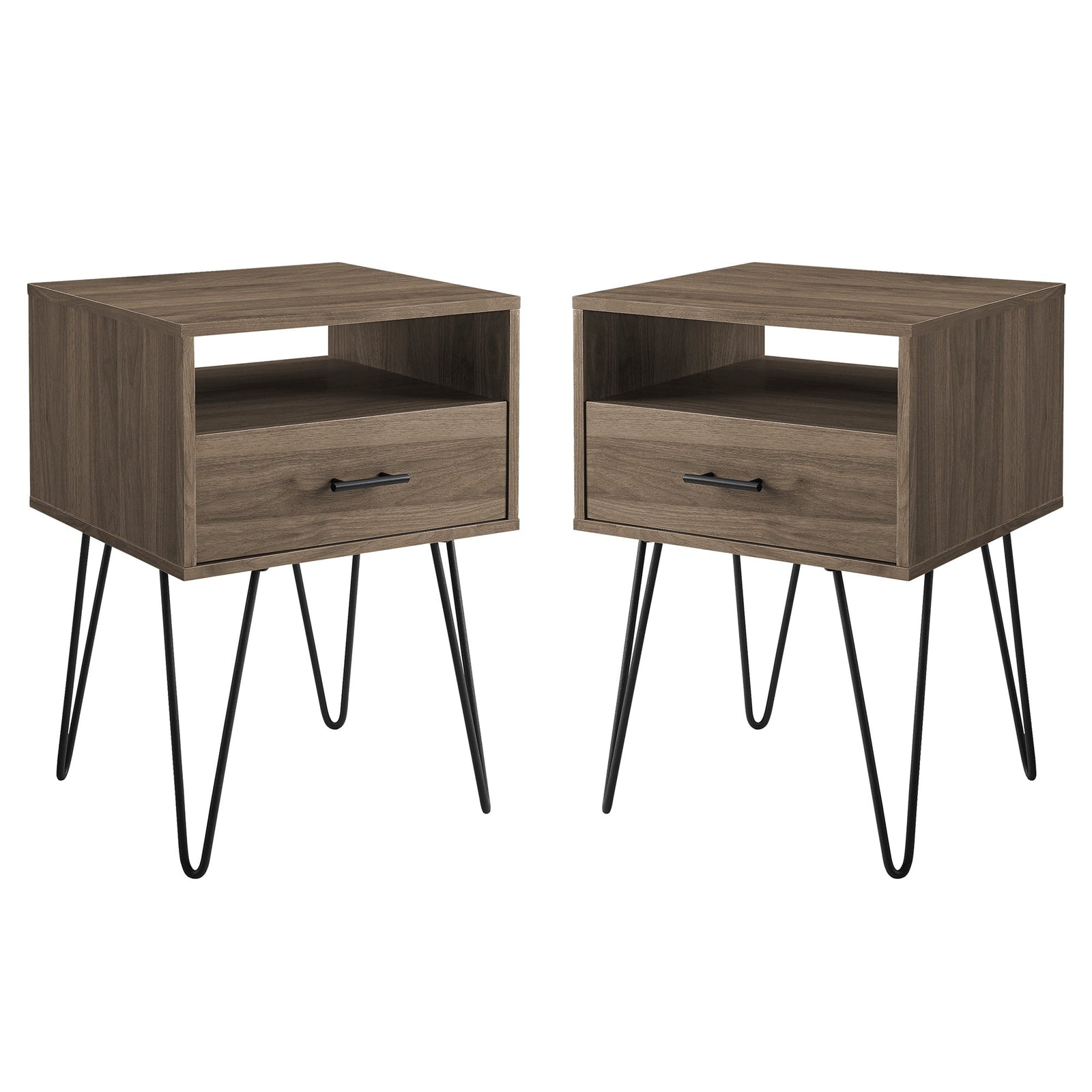 Mesita de noche o mesa auxiliar Croft, juego de 2