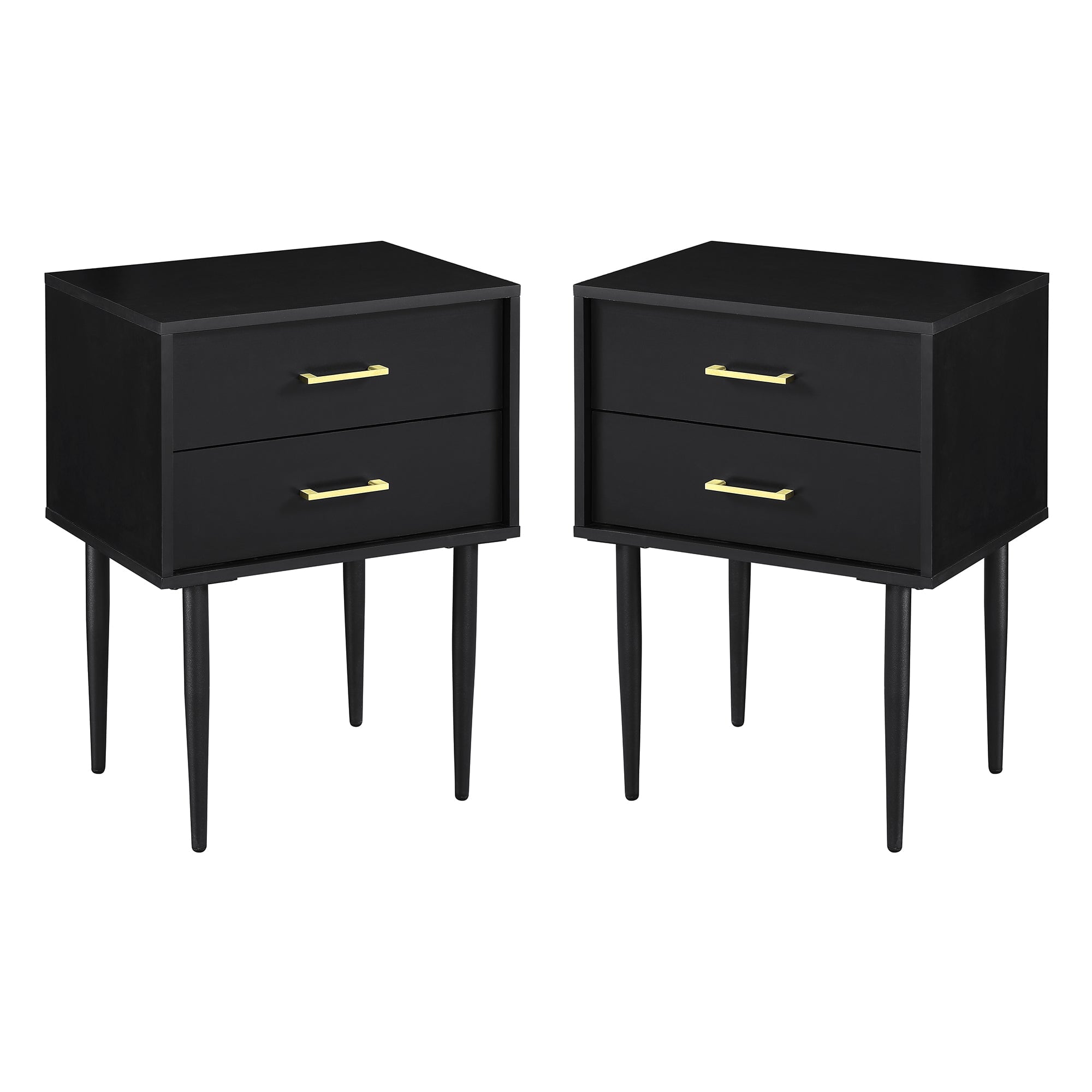 Mesita de noche/mesa auxiliar con dos cajones Olivia, juego de 2