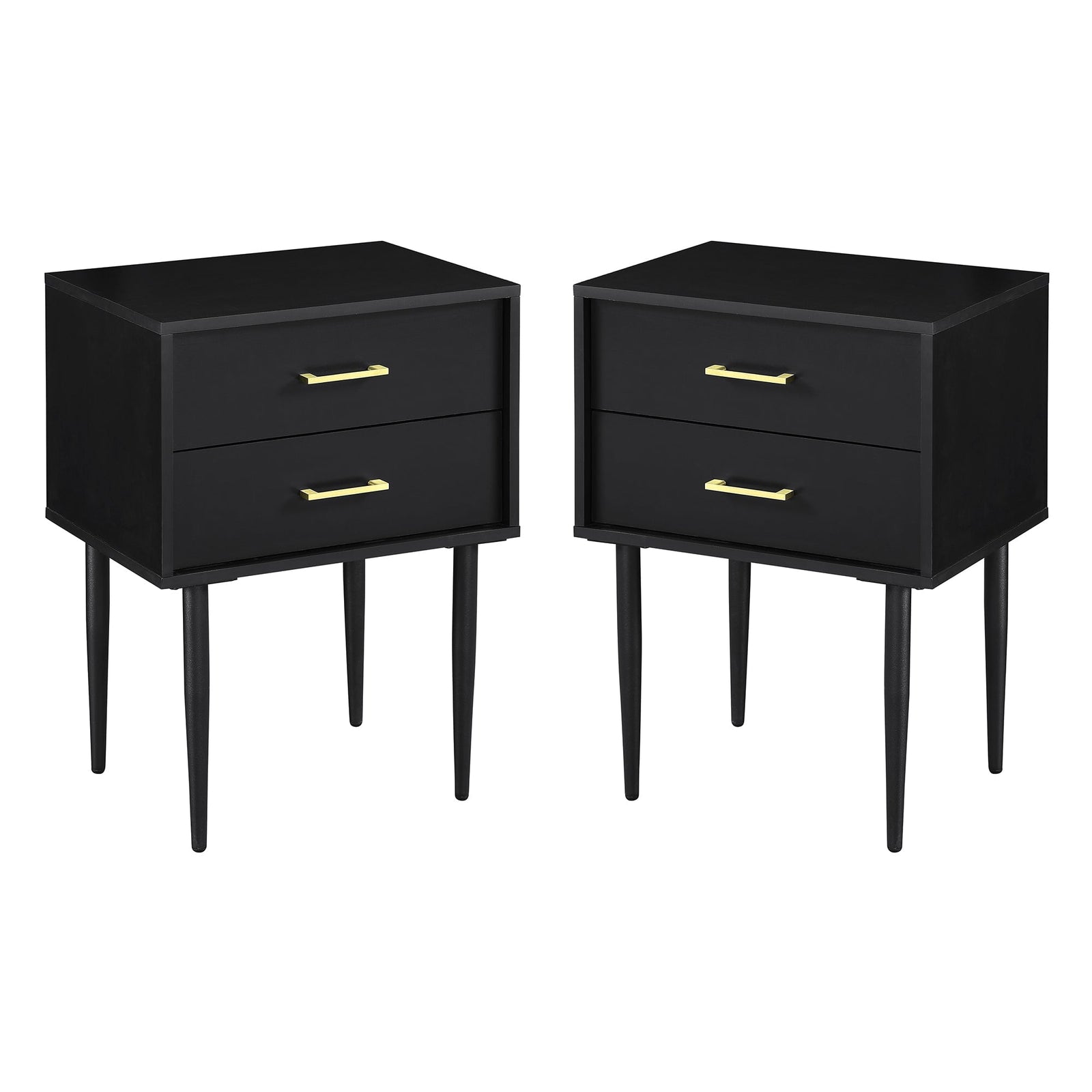 Mesita de noche/mesa auxiliar con dos cajones Olivia, juego de 2