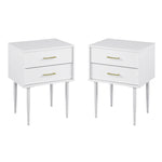 Mesita de noche/mesa auxiliar con dos cajones Olivia, juego de 2