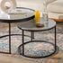 Modern Round Nesting Coffee Tables with Round Base, Set of 2