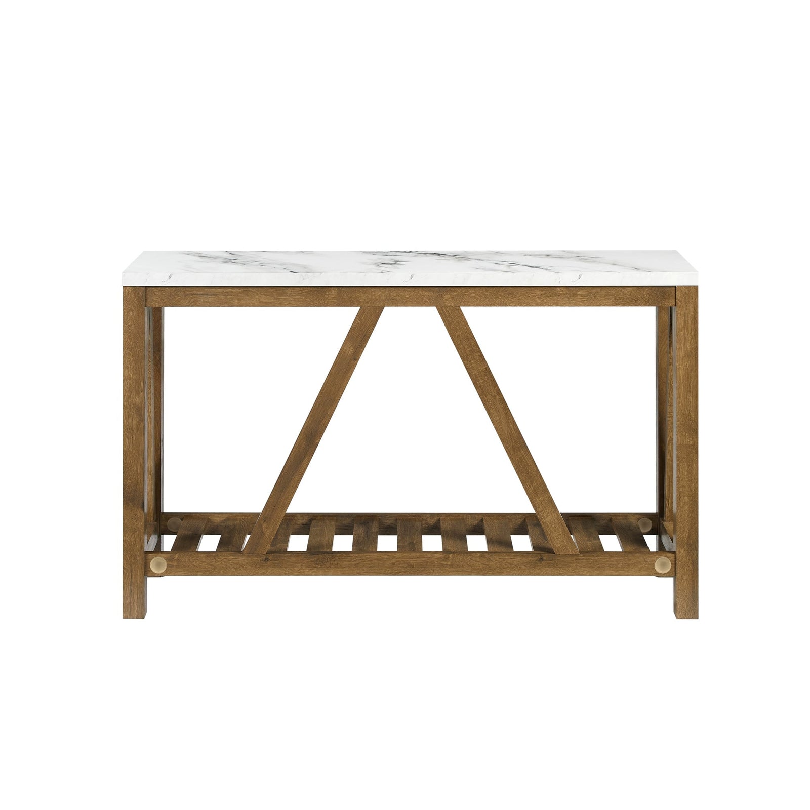 Mesa de entrada rústica con estructura en forma de A