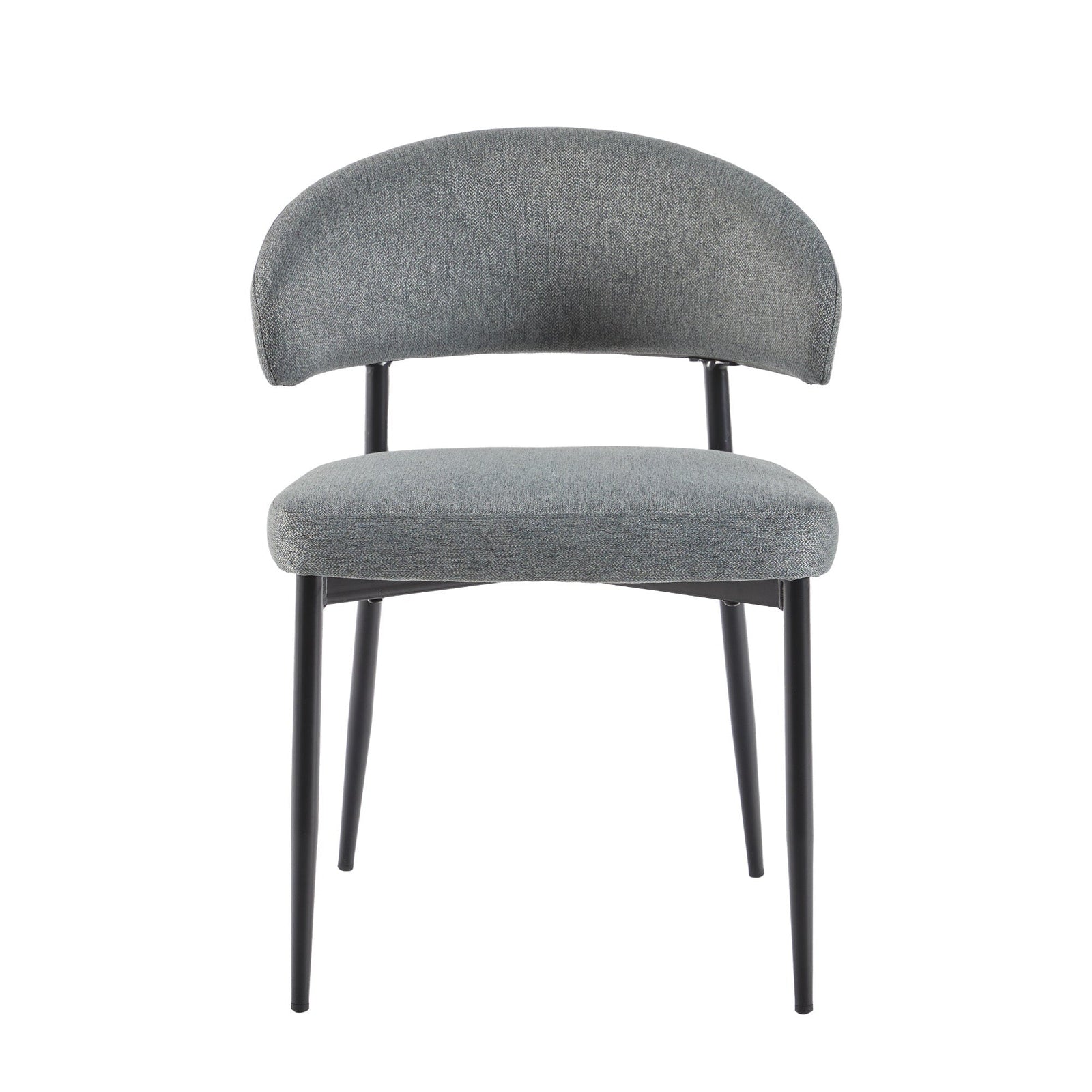 Silla de comedor curvada tapizada moderna Alexis, juego de 2